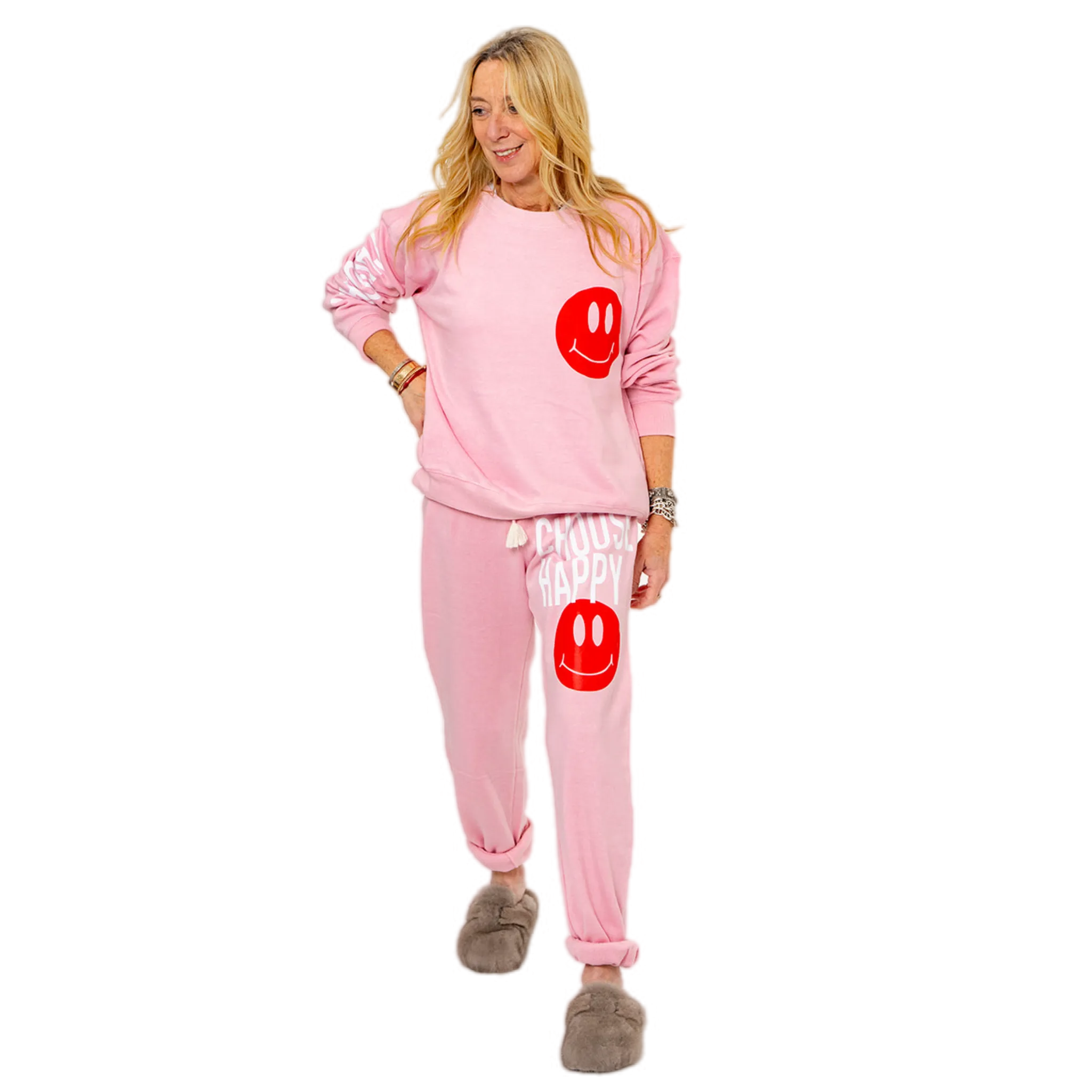Choose Happy Pink Crew Sweatshirt
