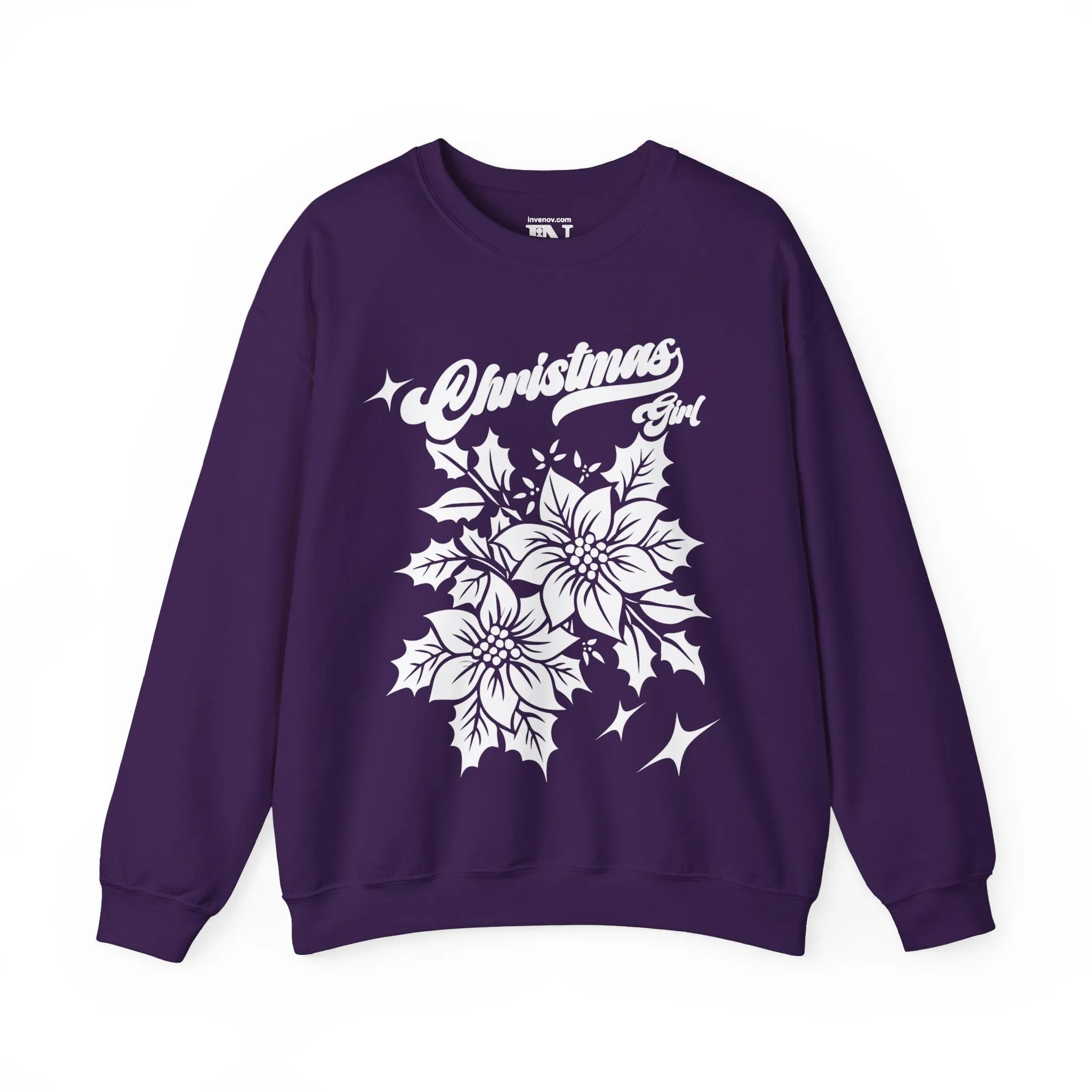 Christmas Girl Sweatshirt, Poinsettia Flower Sweater, December Birthday, Born December, Dec Sweatshirt, Winter Birthday, Winter Sweatshirt