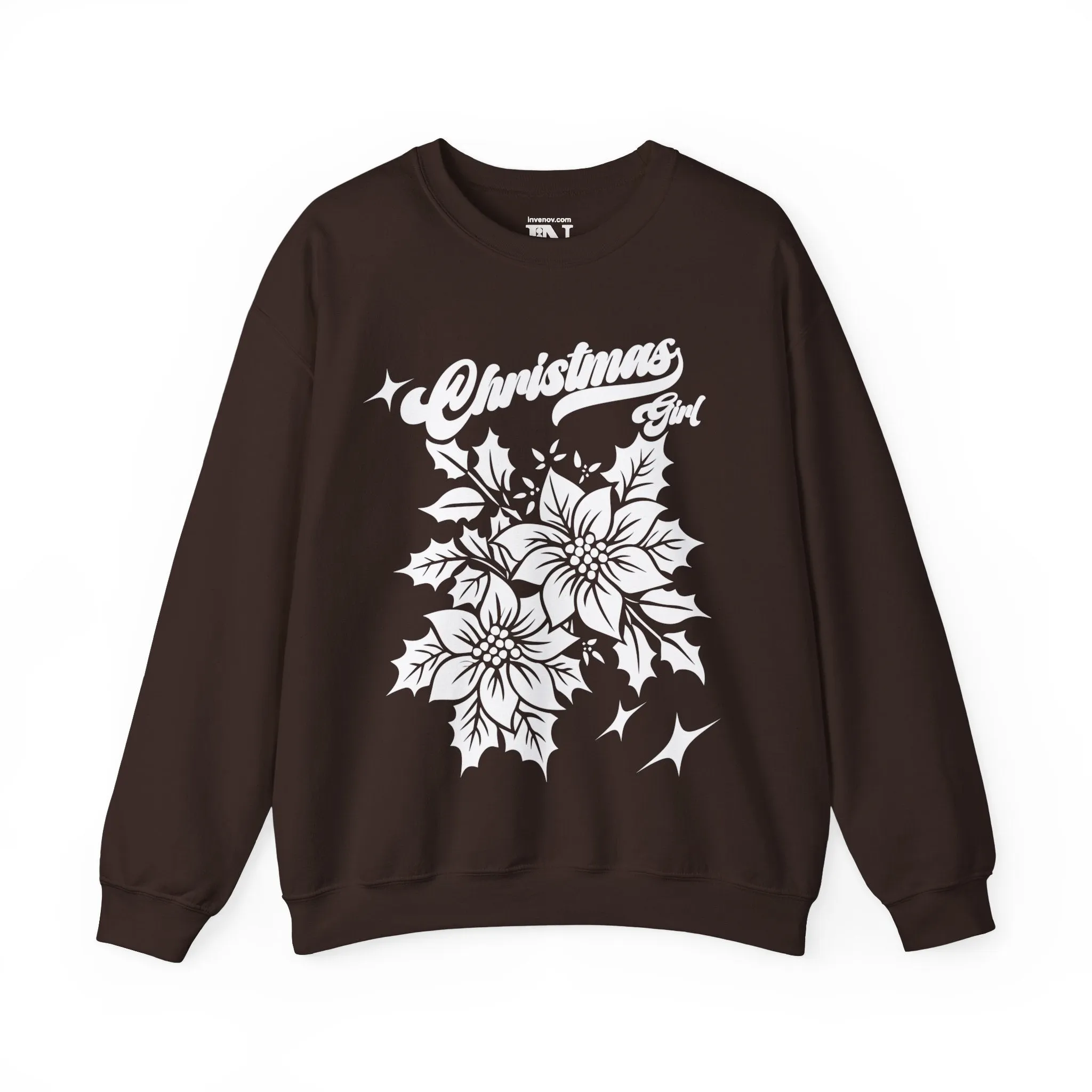 Christmas Girl Sweatshirt, Poinsettia Flower Sweater, December Birthday, Born December, Dec Sweatshirt, Winter Birthday, Winter Sweatshirt