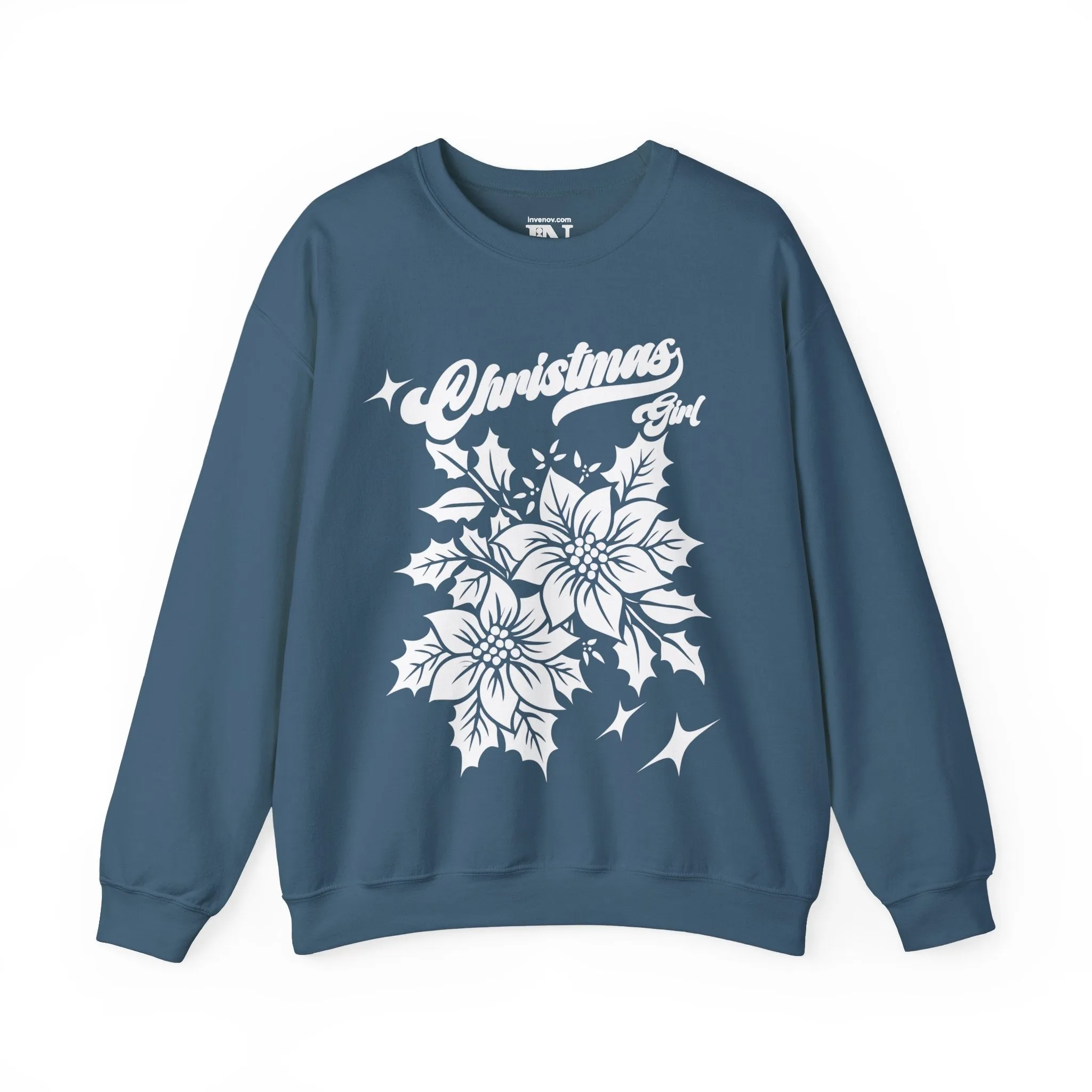 Christmas Girl Sweatshirt, Poinsettia Flower Sweater, December Birthday, Born December, Dec Sweatshirt, Winter Birthday, Winter Sweatshirt