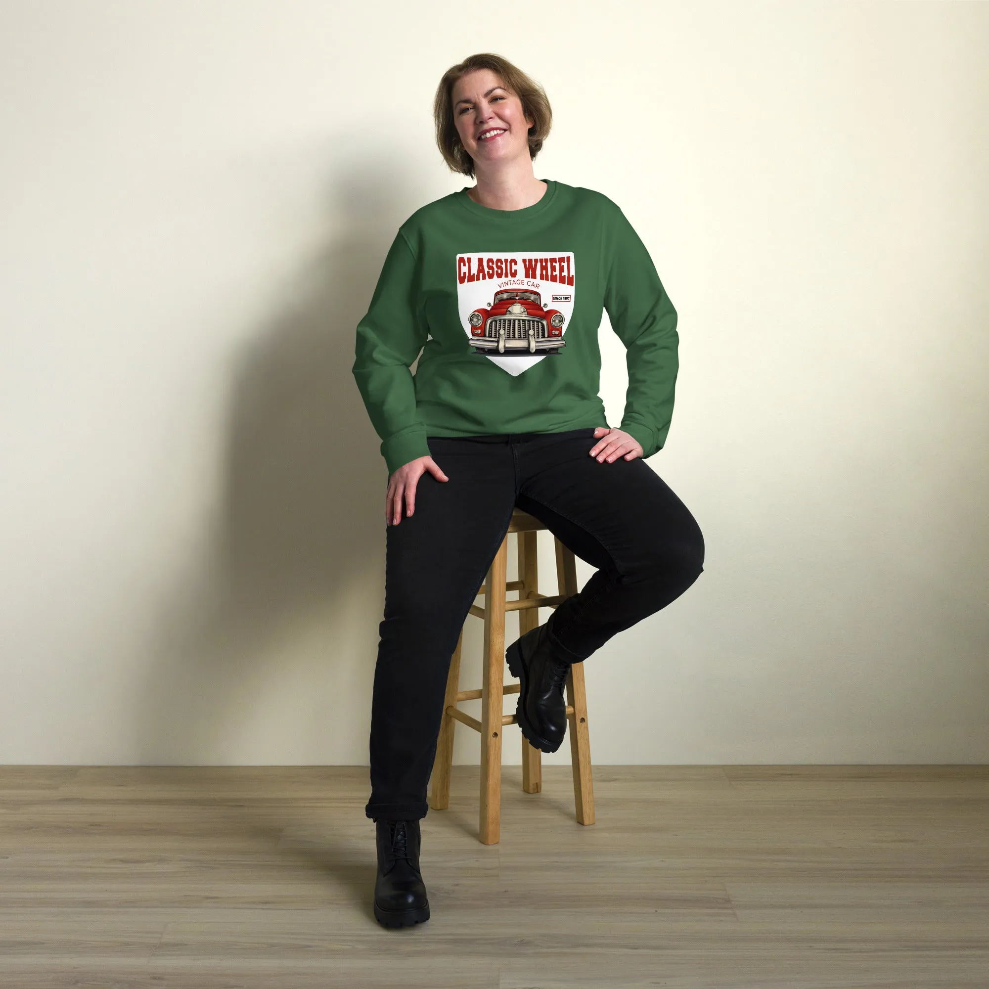 Classic Wheel Vintage Graphic Women Organic Sweatshirt