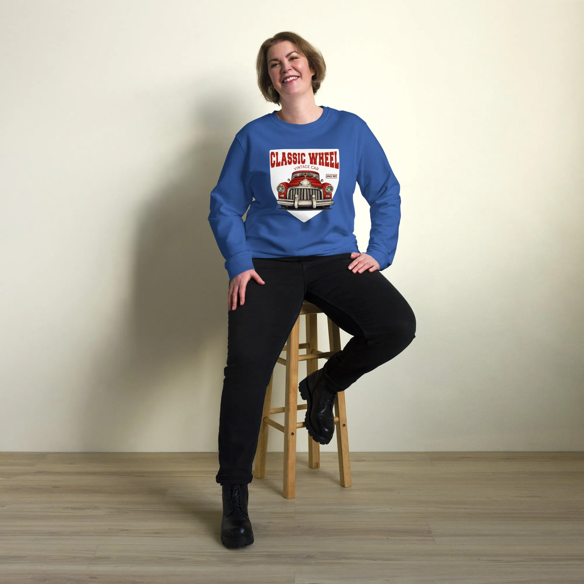 Classic Wheel Vintage Graphic Women Organic Sweatshirt