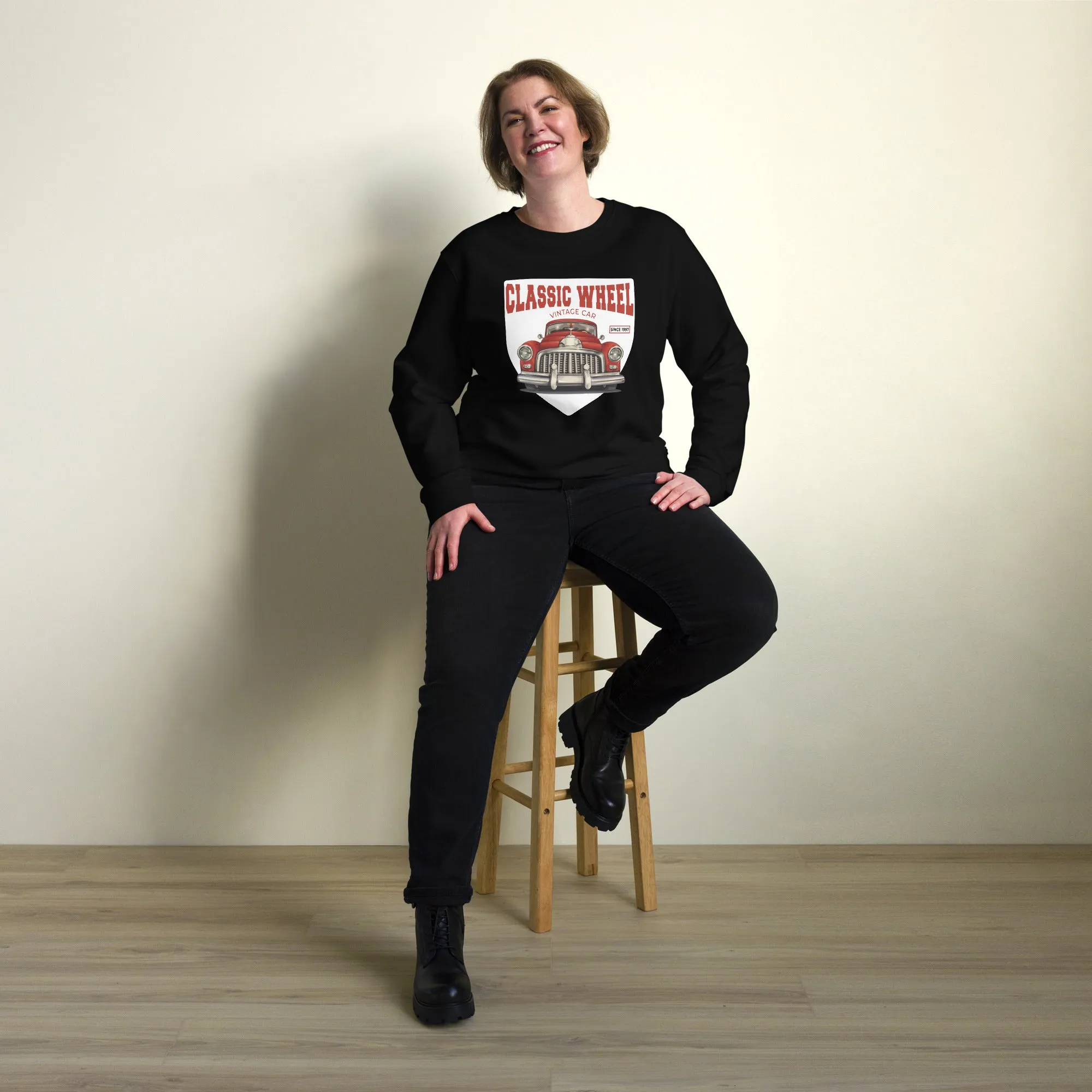 Classic Wheel Vintage Graphic Women Organic Sweatshirt