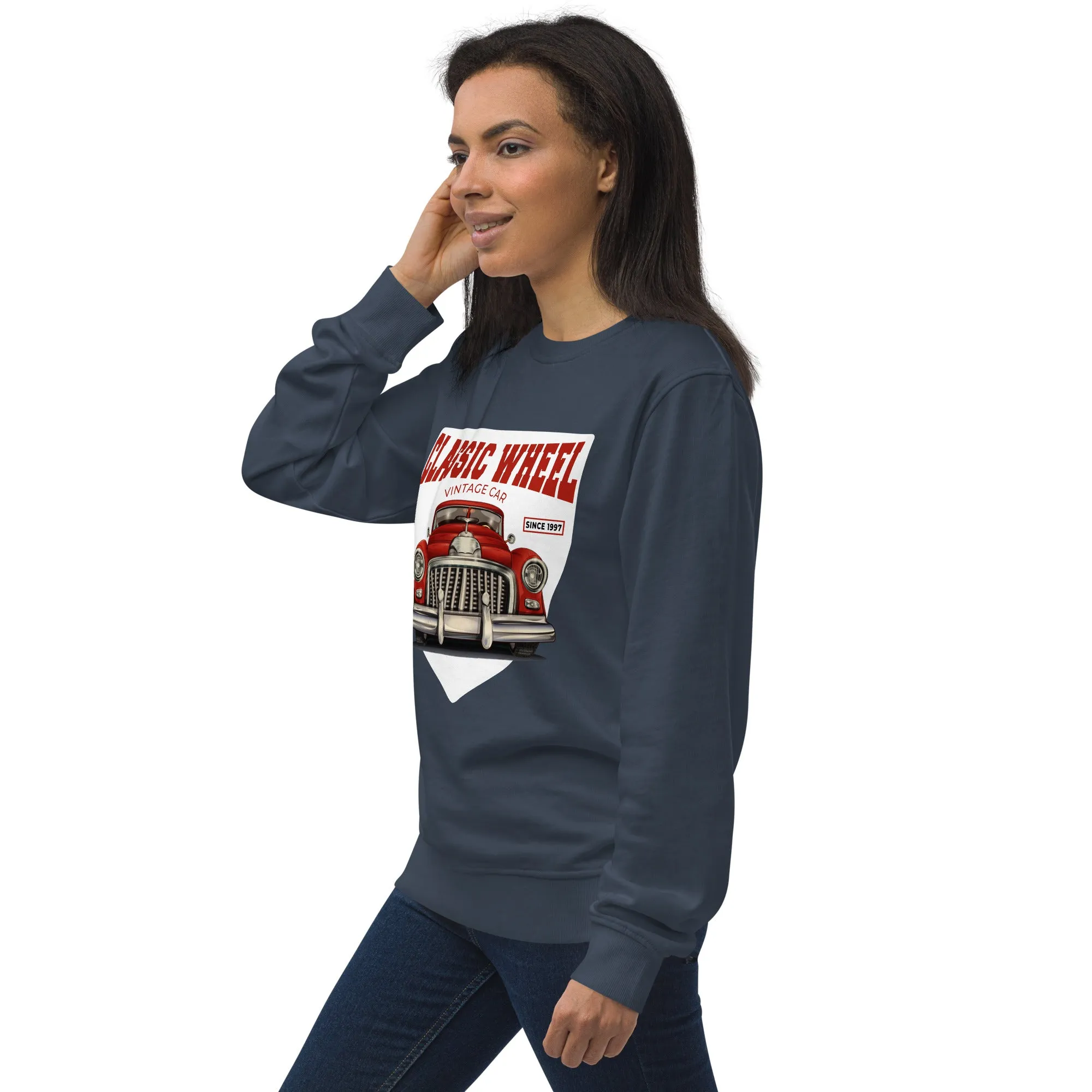 Classic Wheel Vintage Graphic Women Organic Sweatshirt
