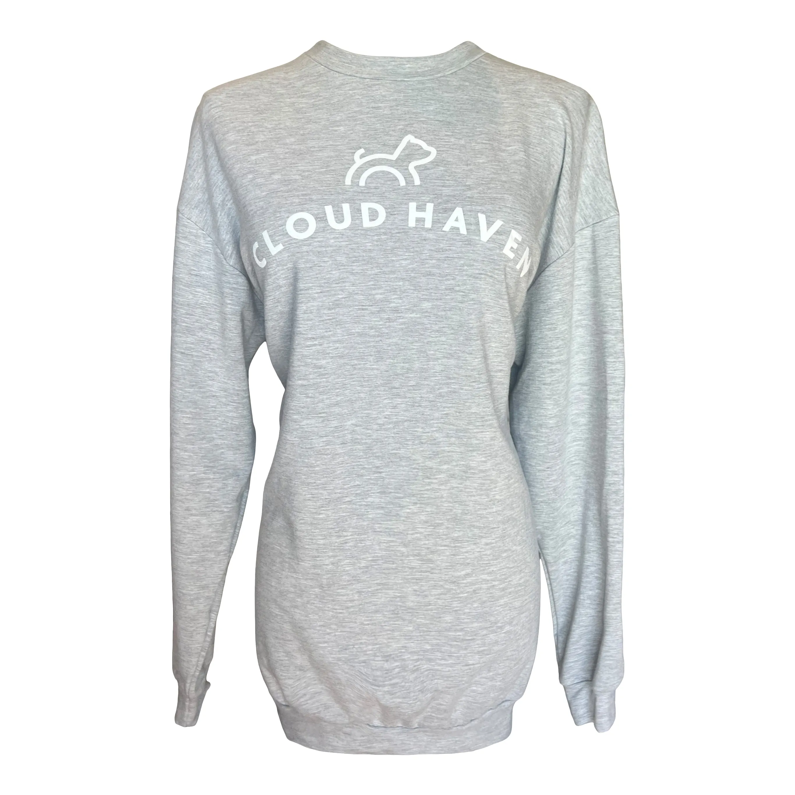 Cloud Haven Boyfriend Logo Sweatshirt in Heather Gray