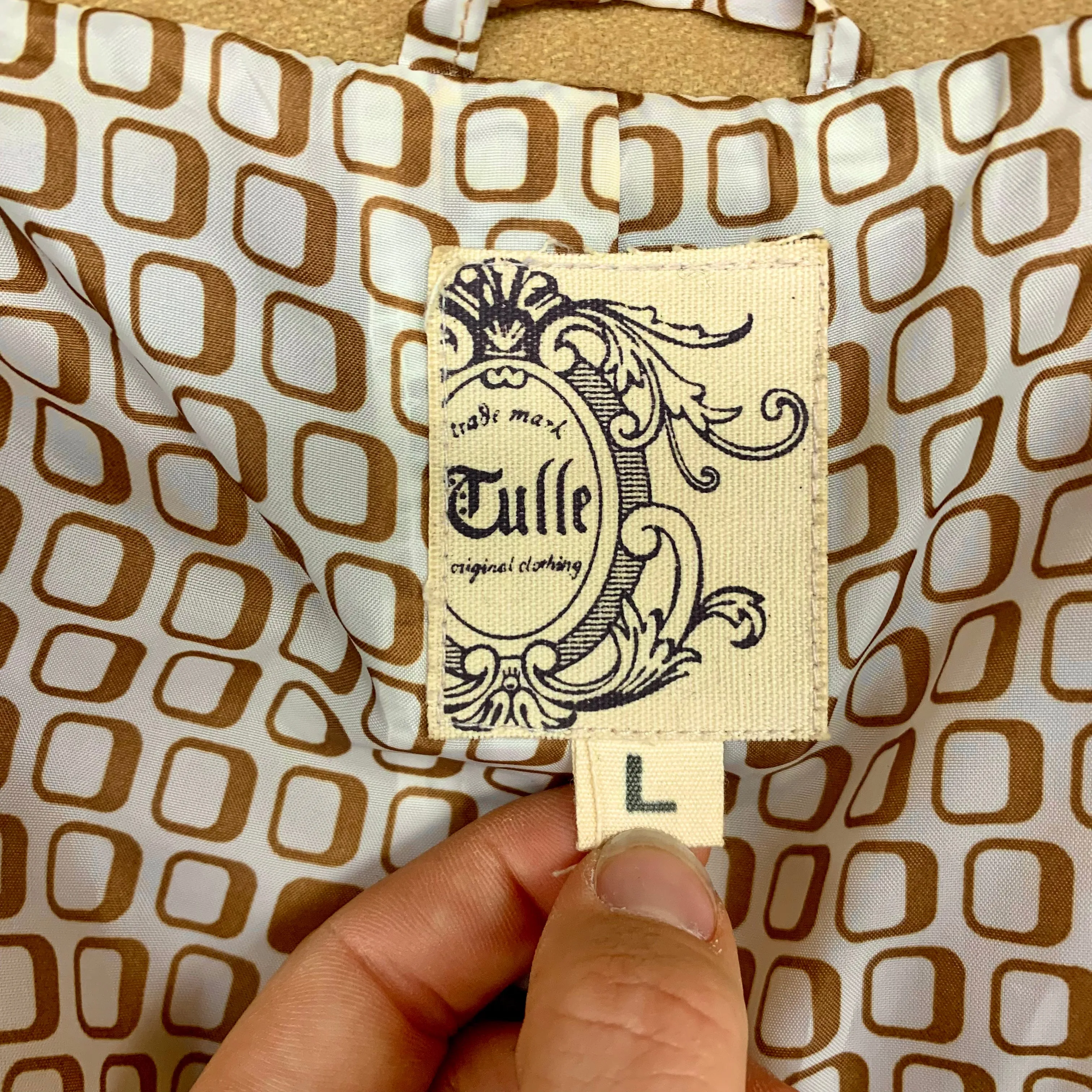 Coat Wool By Tulle In Tan, Size: L