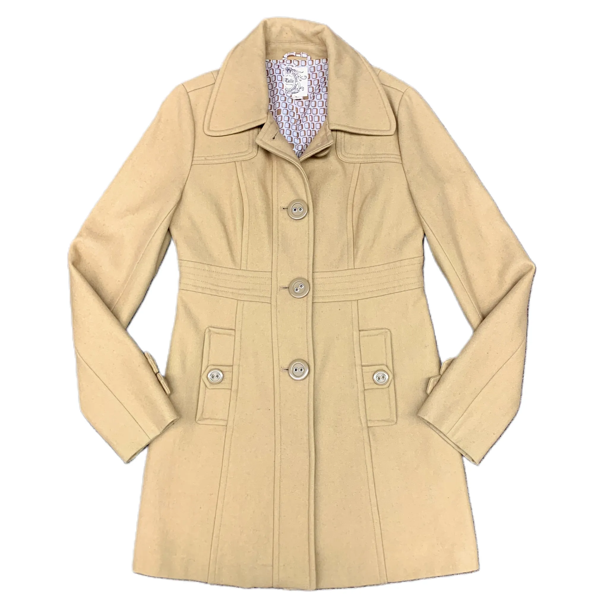 Coat Wool By Tulle In Tan, Size: L