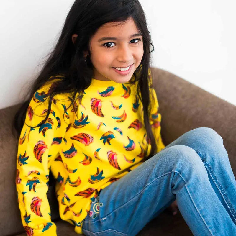 Cotton Sweatshirt For Kids | Banana Printed | Yellow