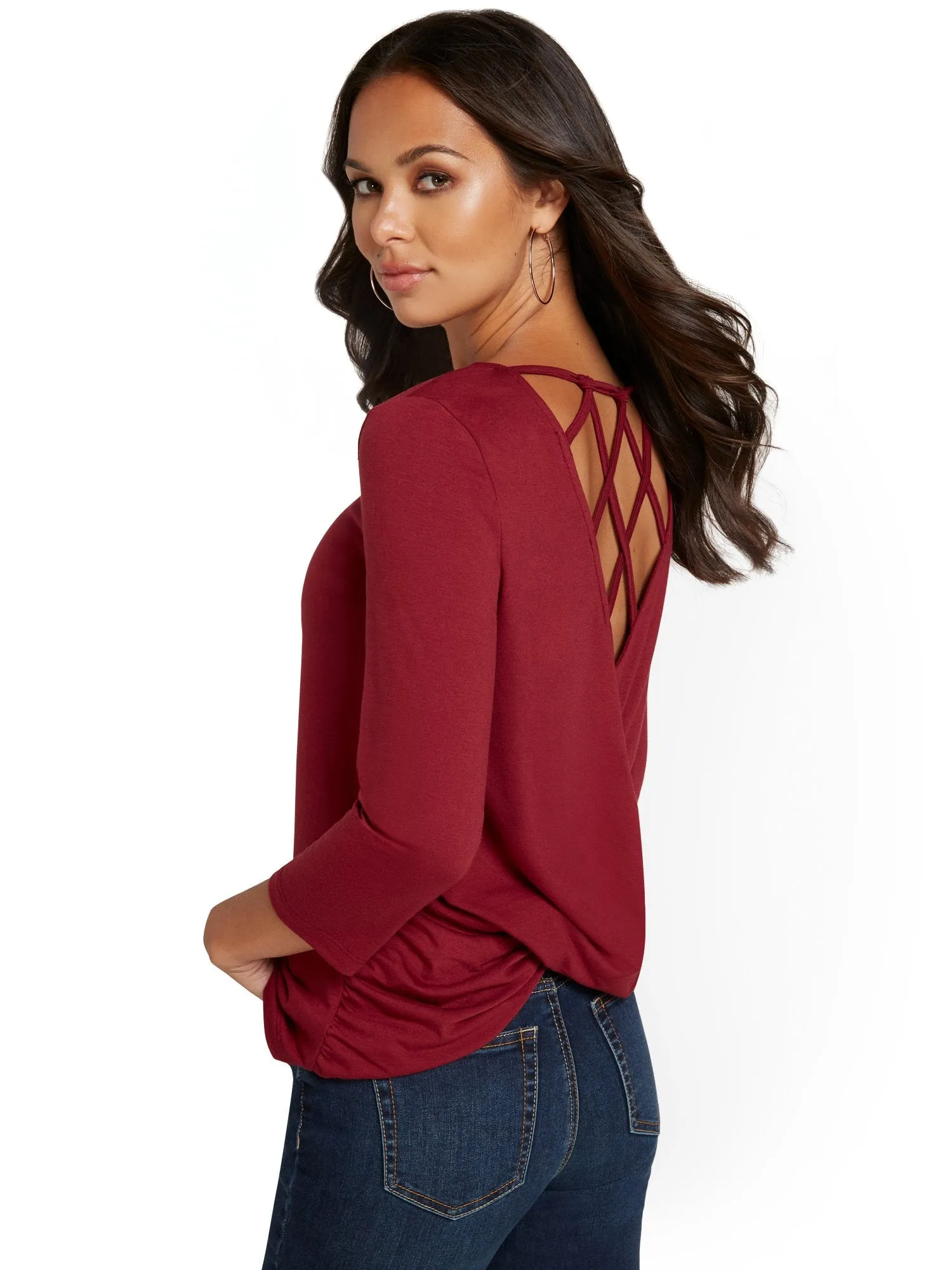 Criss-Cross Hem Tunic Top