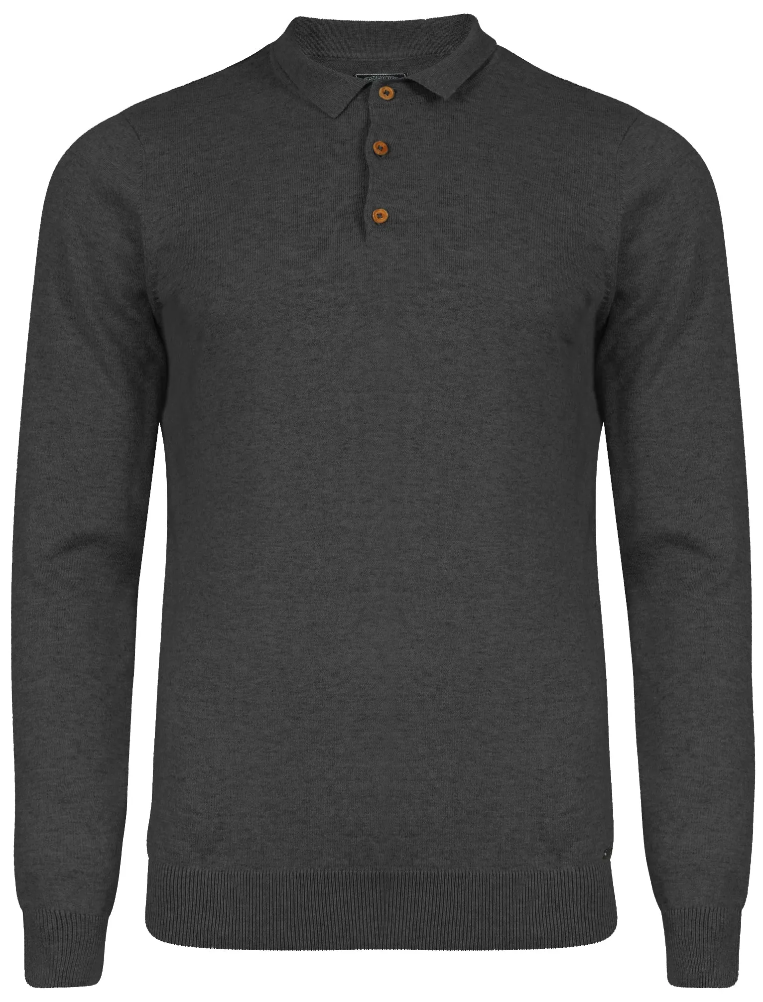 Cristian Polo Neck Knitted Jumper in Charcoal Marl - Kensington Eastside