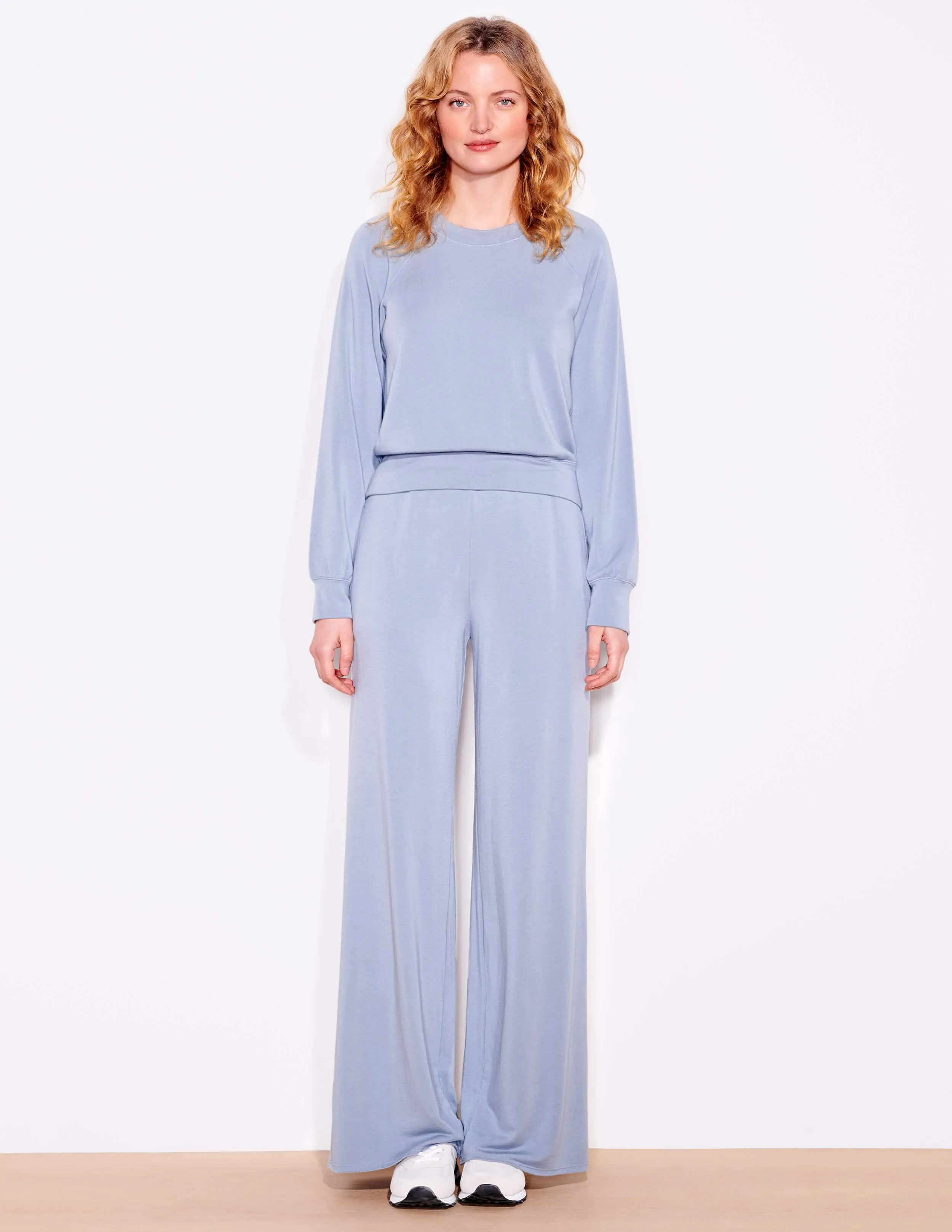 Cropped Sweatshirt, Slate Blue