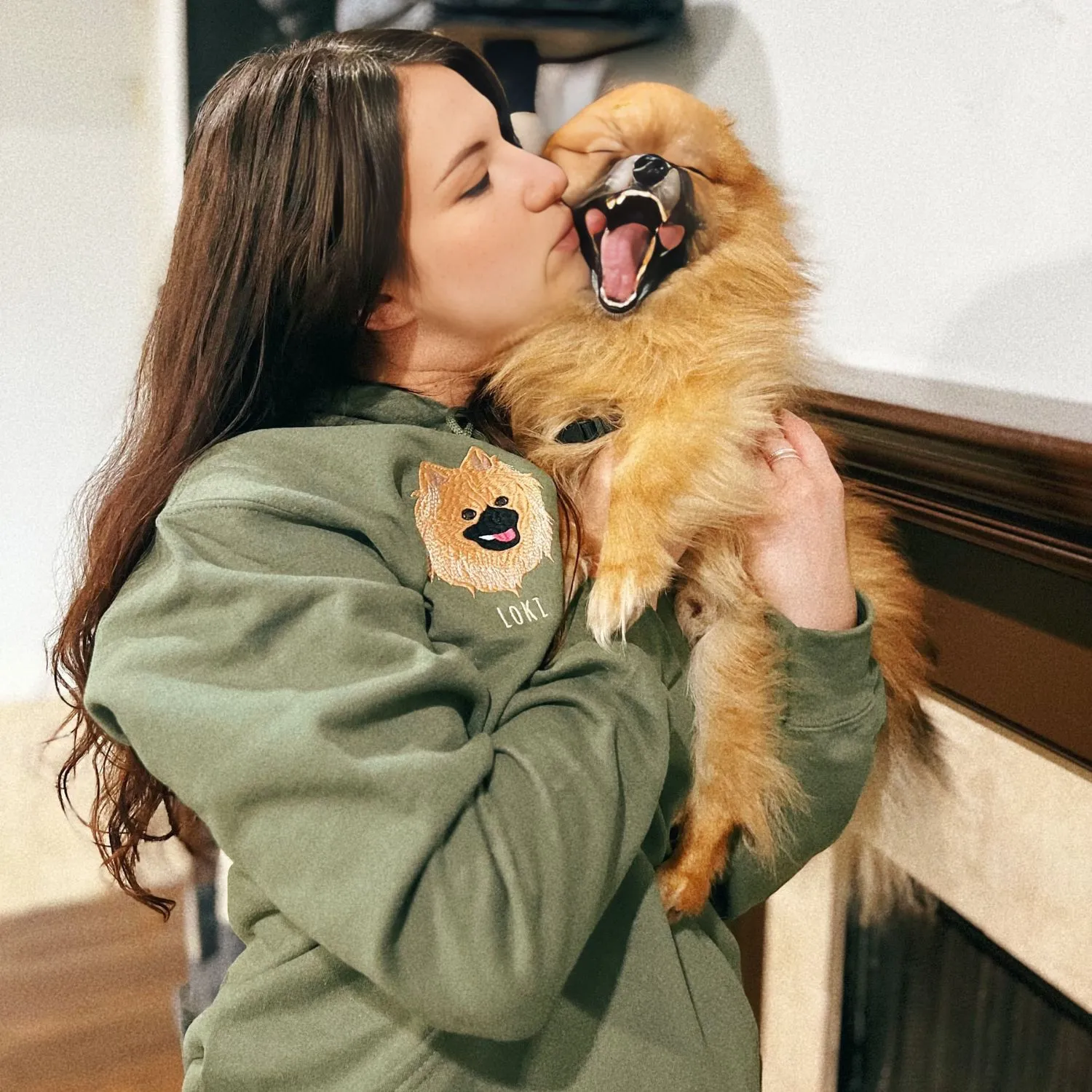 Custom Pet Portrait Embroidered Sweatshirt, Hoodie, Custom Pet Picture