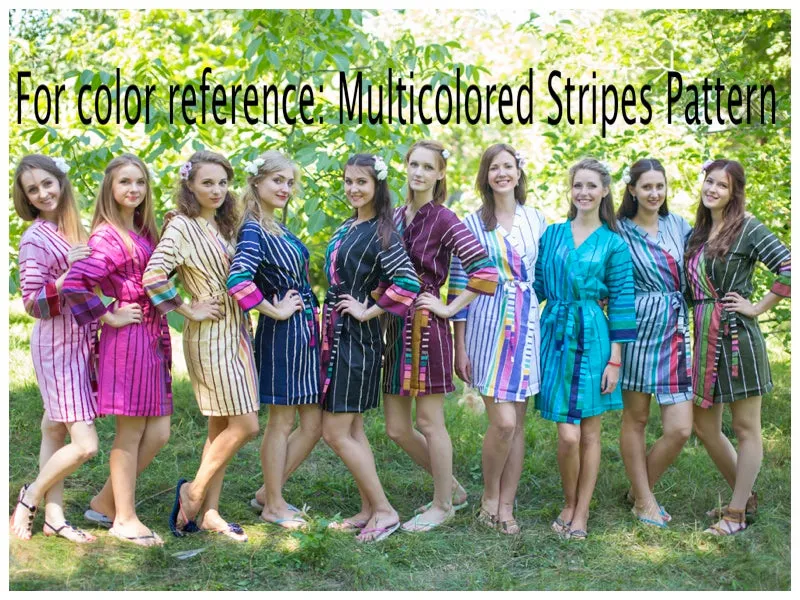 Dark Blue Bella Tunic Style Caftan in Multicolored Stripes Pattern
