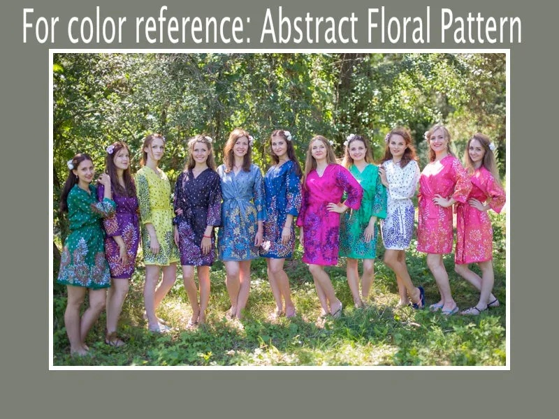 Dark Green Bella Tunic Style Caftan in Abstract Florals Pattern