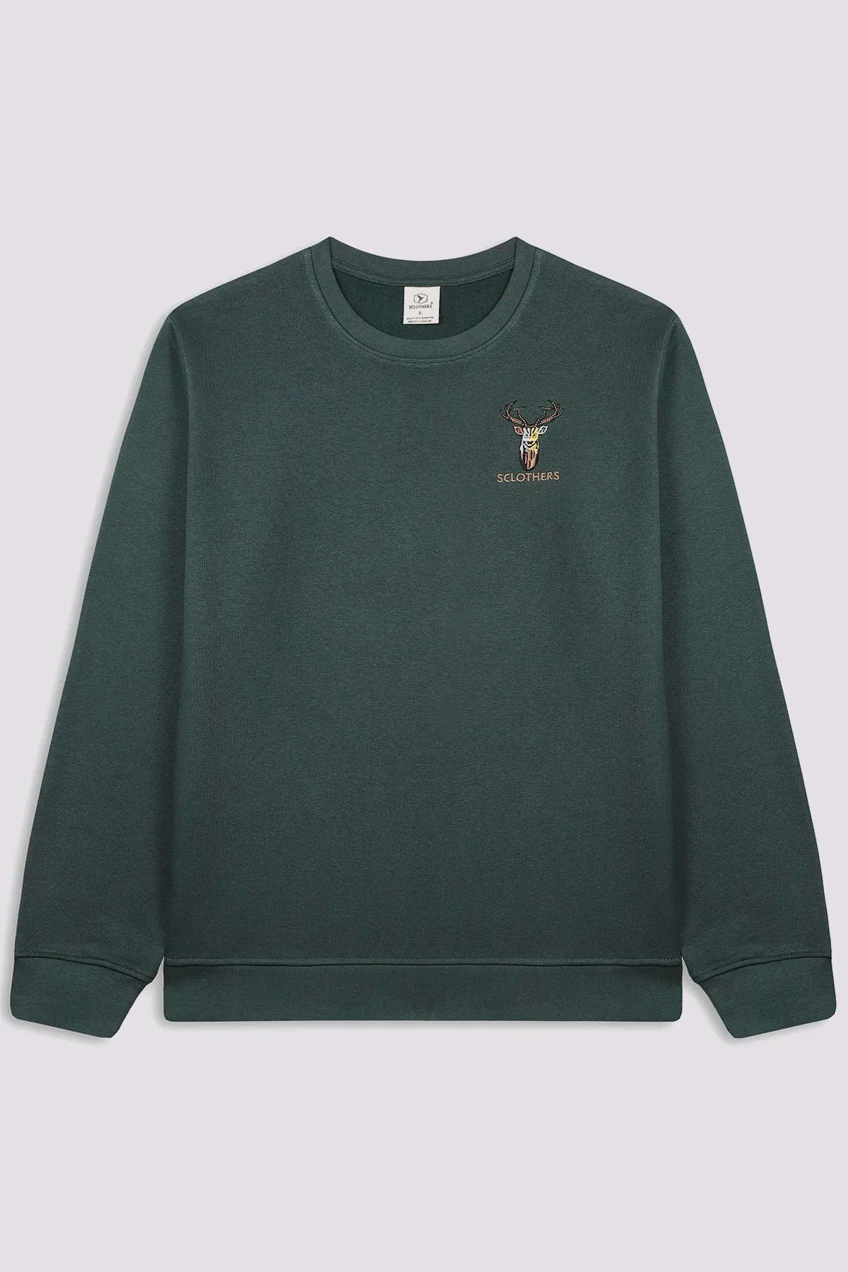 Deep Teal Resolute Embroidered Sweatshirt (Plus Size) - W23 - MSW077P