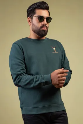Deep Teal Resolute Embroidered Sweatshirt (Plus Size) - W23 - MSW077P
