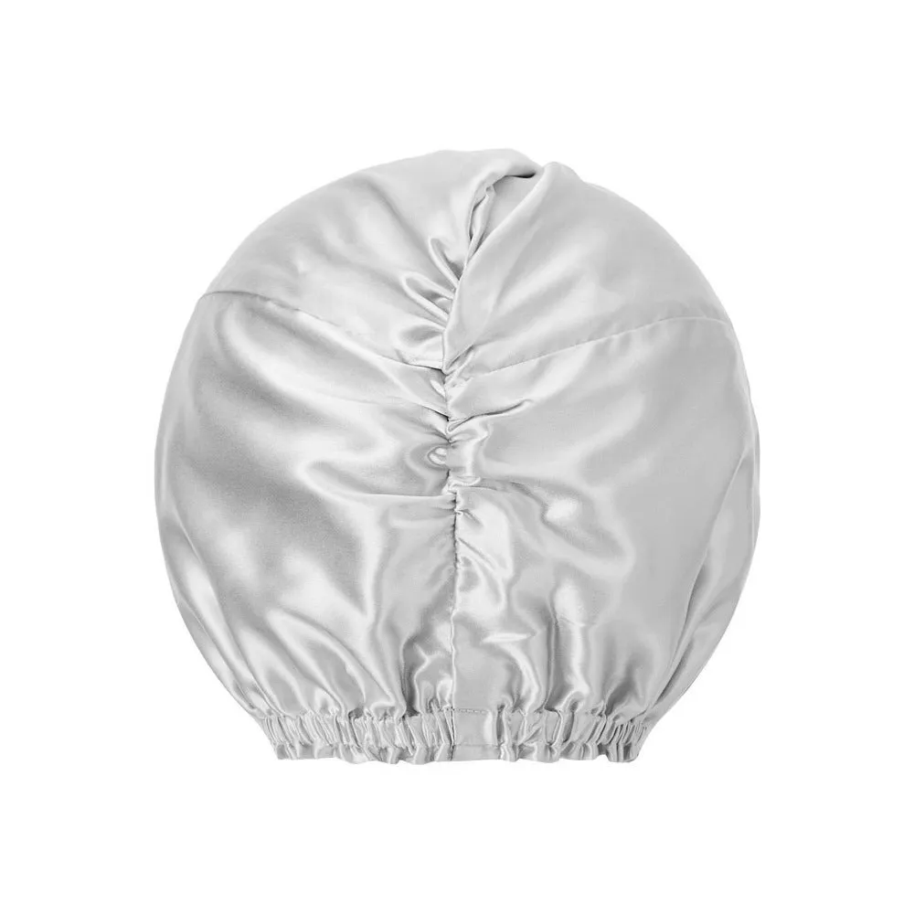 Double Layer Silk Bonnet - Silver Gray
