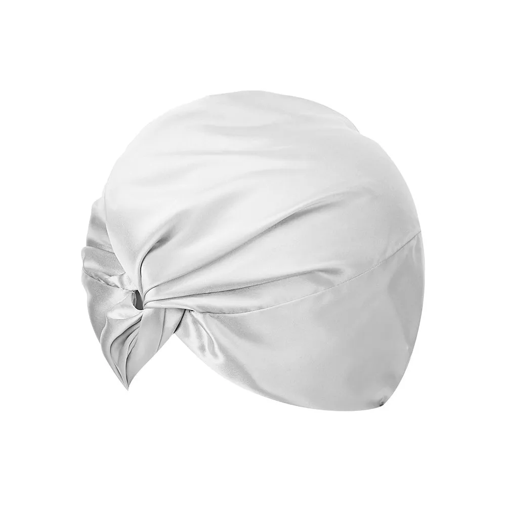 Double Layer Silk Bonnet - Silver Gray