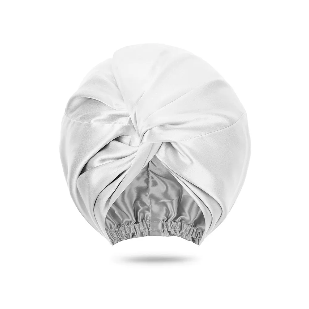 Double Layer Silk Bonnet - Silver Gray