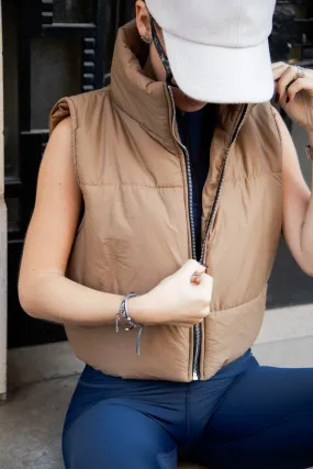 Doudoune sans manche beige