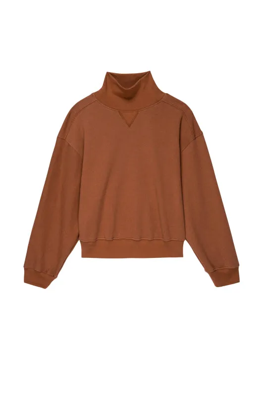 Eco Fleece Funnel Neck, Cocoa