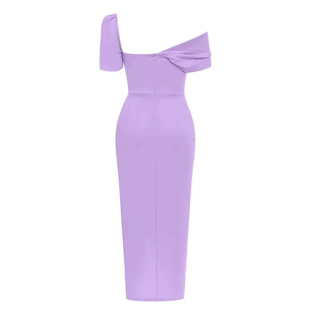 Elegant Tube Top Short Sleeve Asymmetric Dress