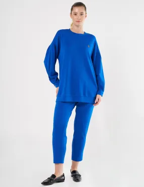 Embroidered Scuba Double Suit Saxe