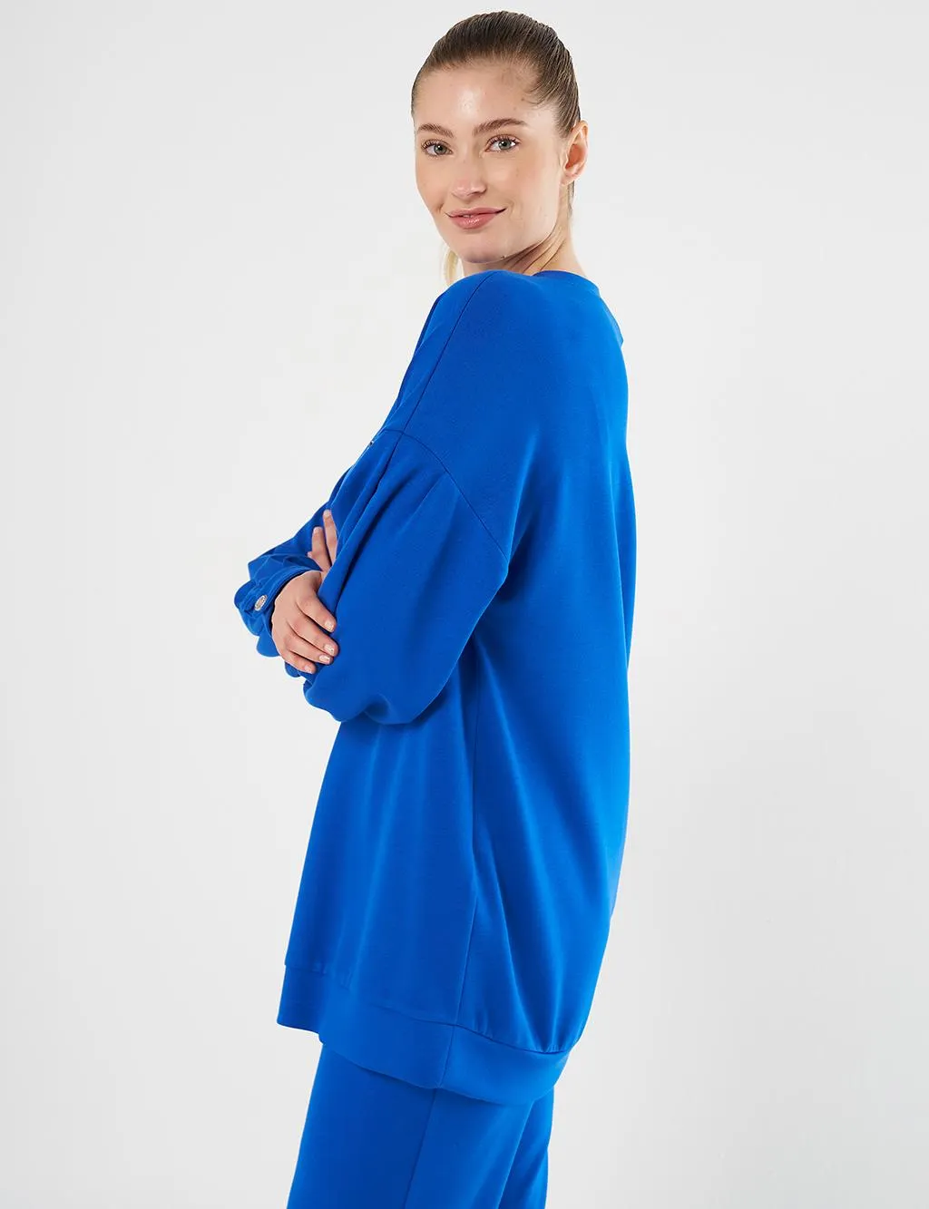 Embroidered Scuba Double Suit Saxe