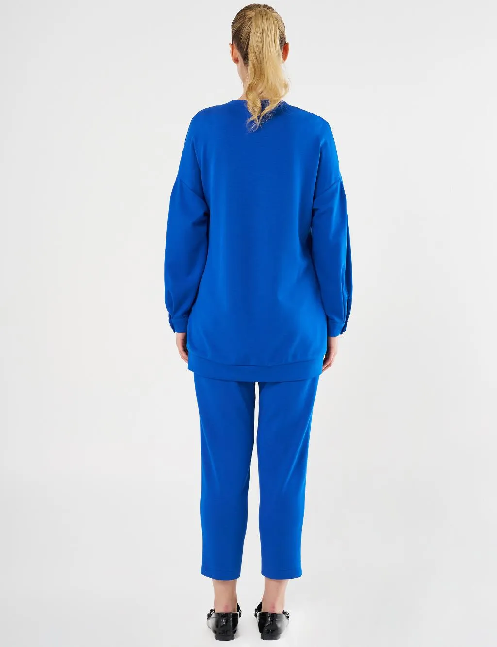 Embroidered Scuba Double Suit Saxe