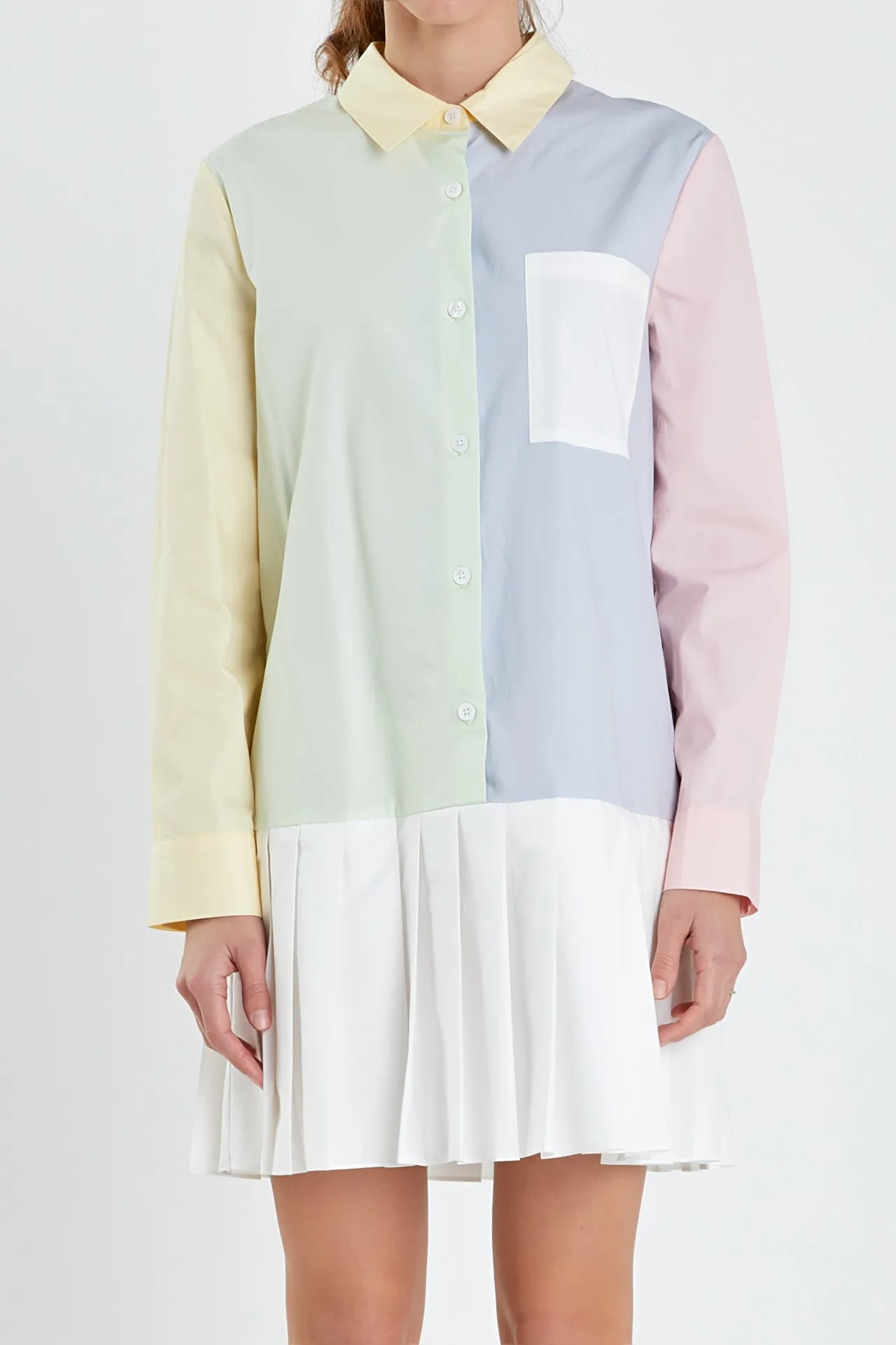 English Factory - Colorblocked Shirt Dress