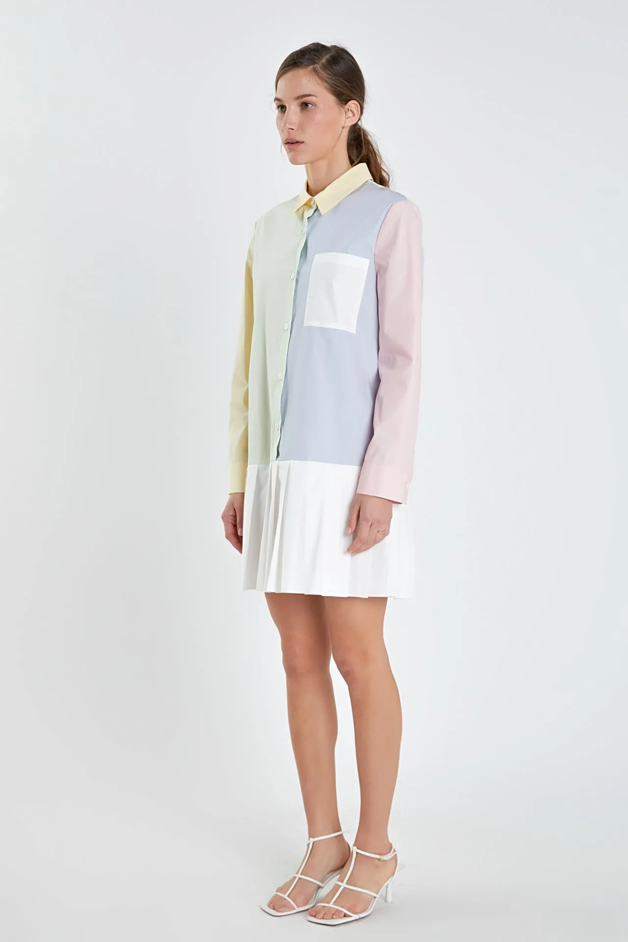 English Factory - Colorblocked Shirt Dress