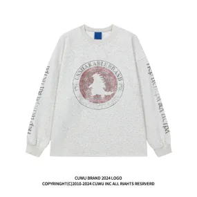Faire Echo letter print loose crew neck sweatshirt
