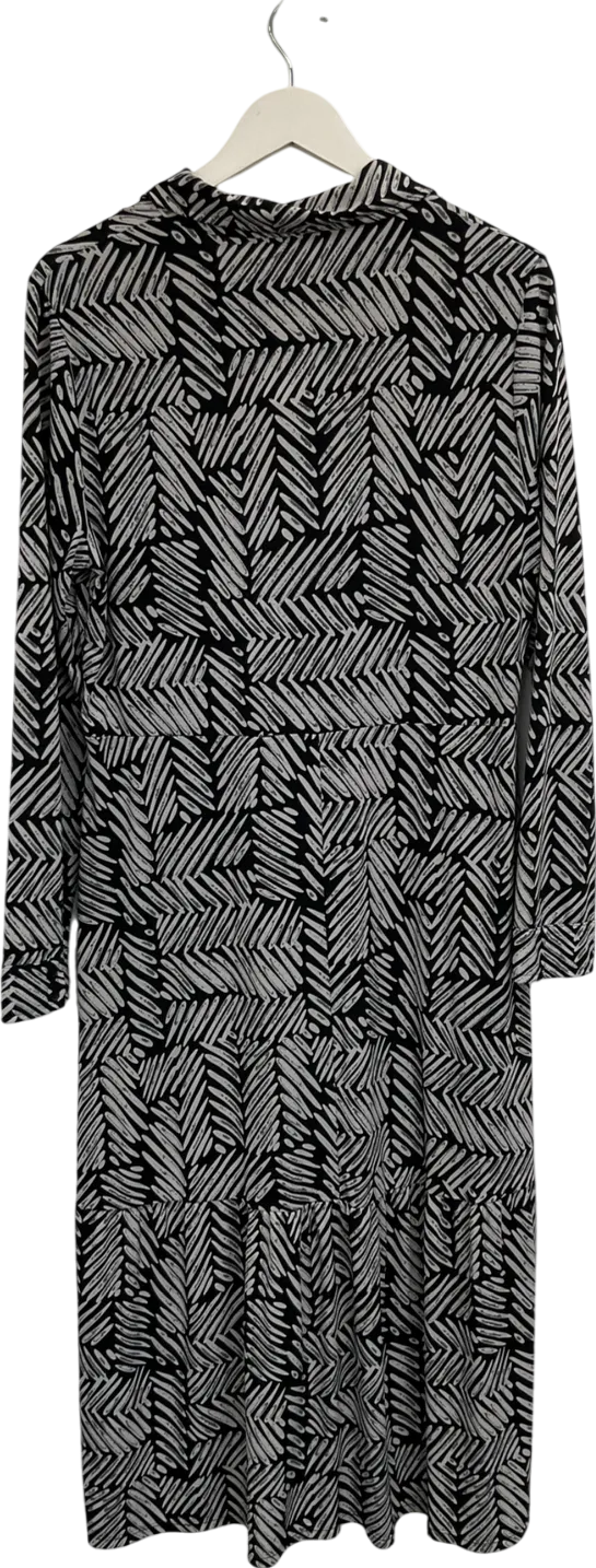 F&F Black Abstract Print Shirt Dress UK 18