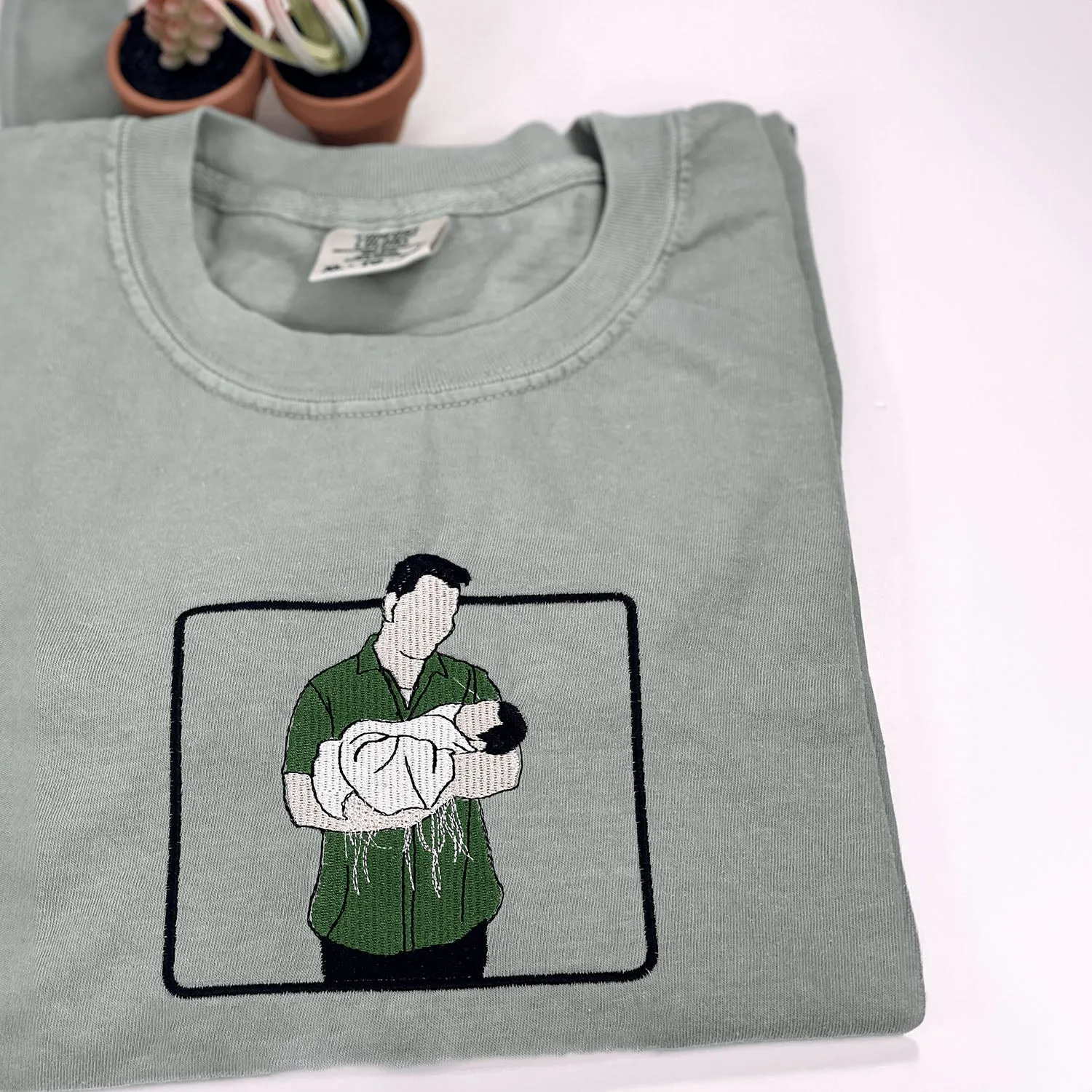 First Fathers Day Gift Idea with Custom Embroidered Comfort Color® T-Shirt