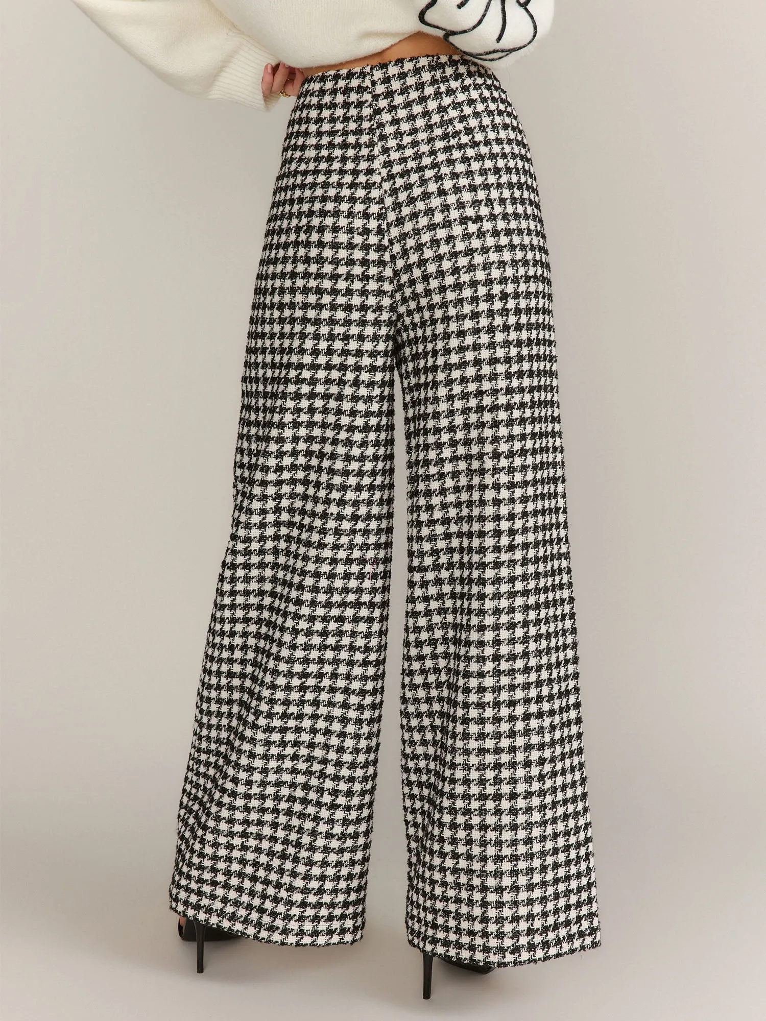 Flying Tomato Houndstooth Wide Leg Pant - Brands We Love