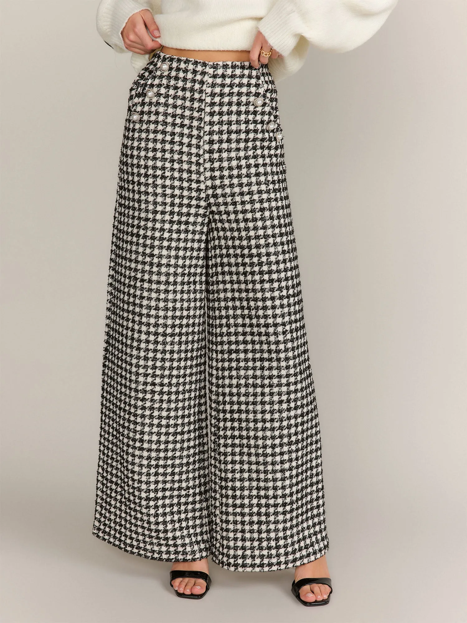 Flying Tomato Houndstooth Wide Leg Pant - Brands We Love