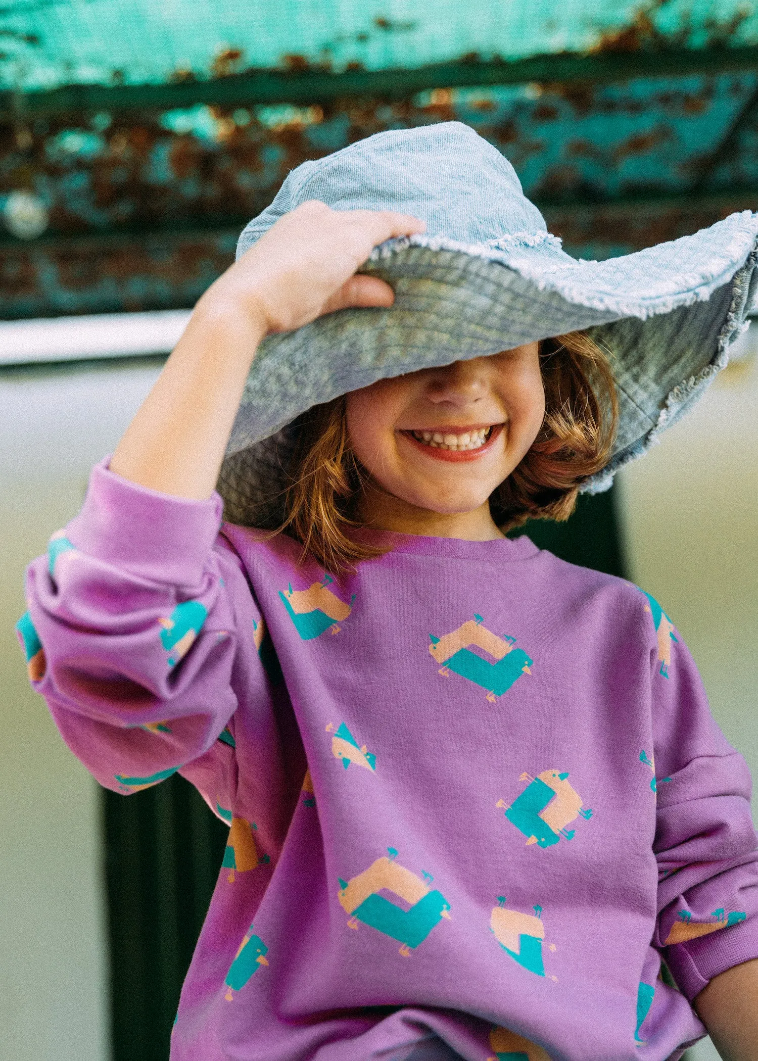 Fuchsia Crazy Chickens Crewneck Sweatshirt (4-5 left)