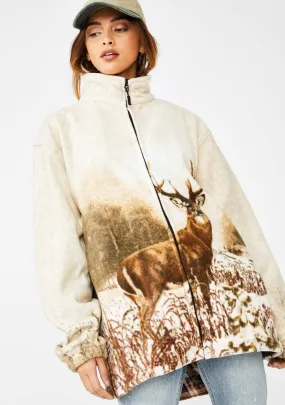 Full-Zip Fleece Animal Sweatshirt