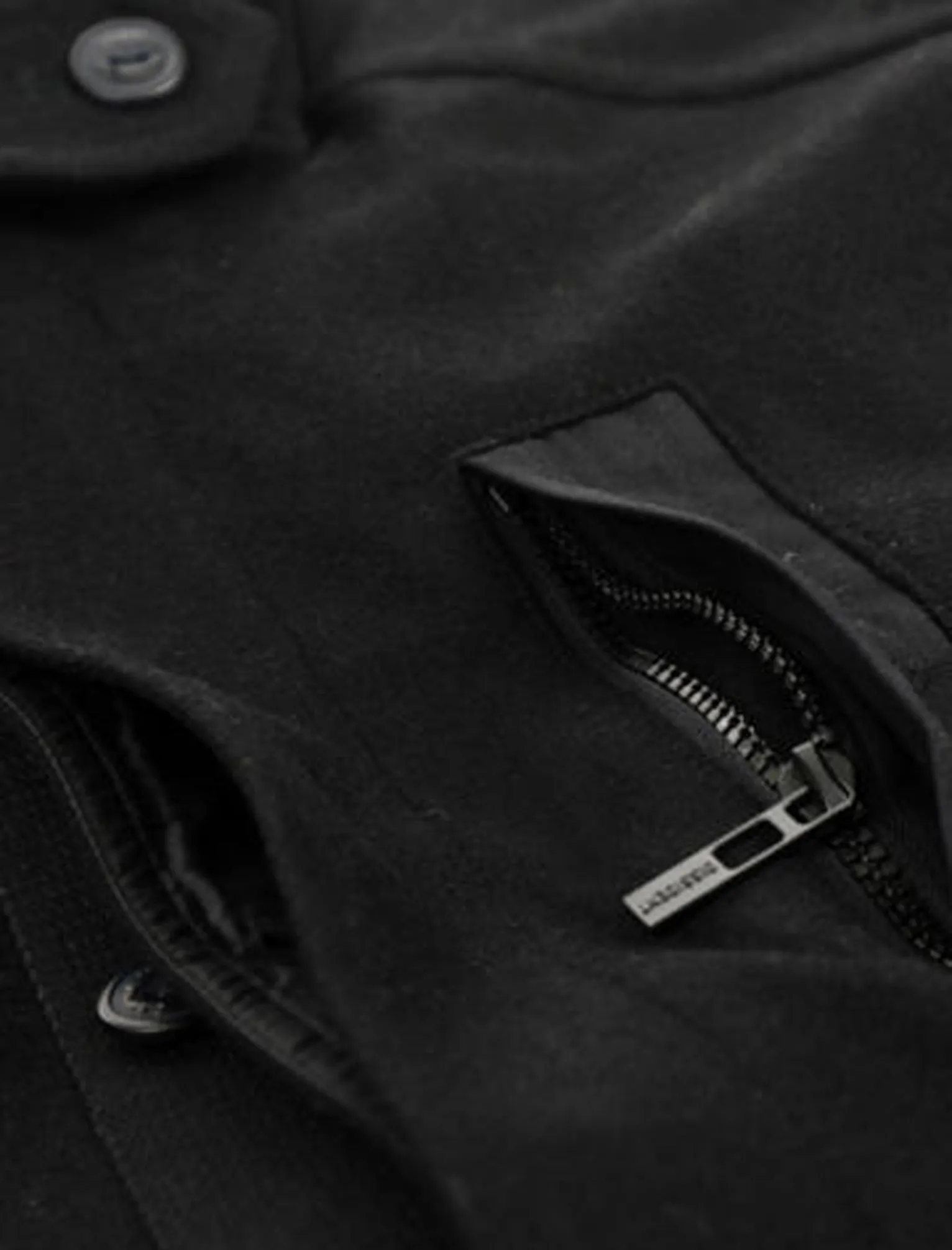 Funnel Neck WOOL BLEND Coat in Black - Dissident