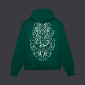 Ganesha Outline Hoodie Teal