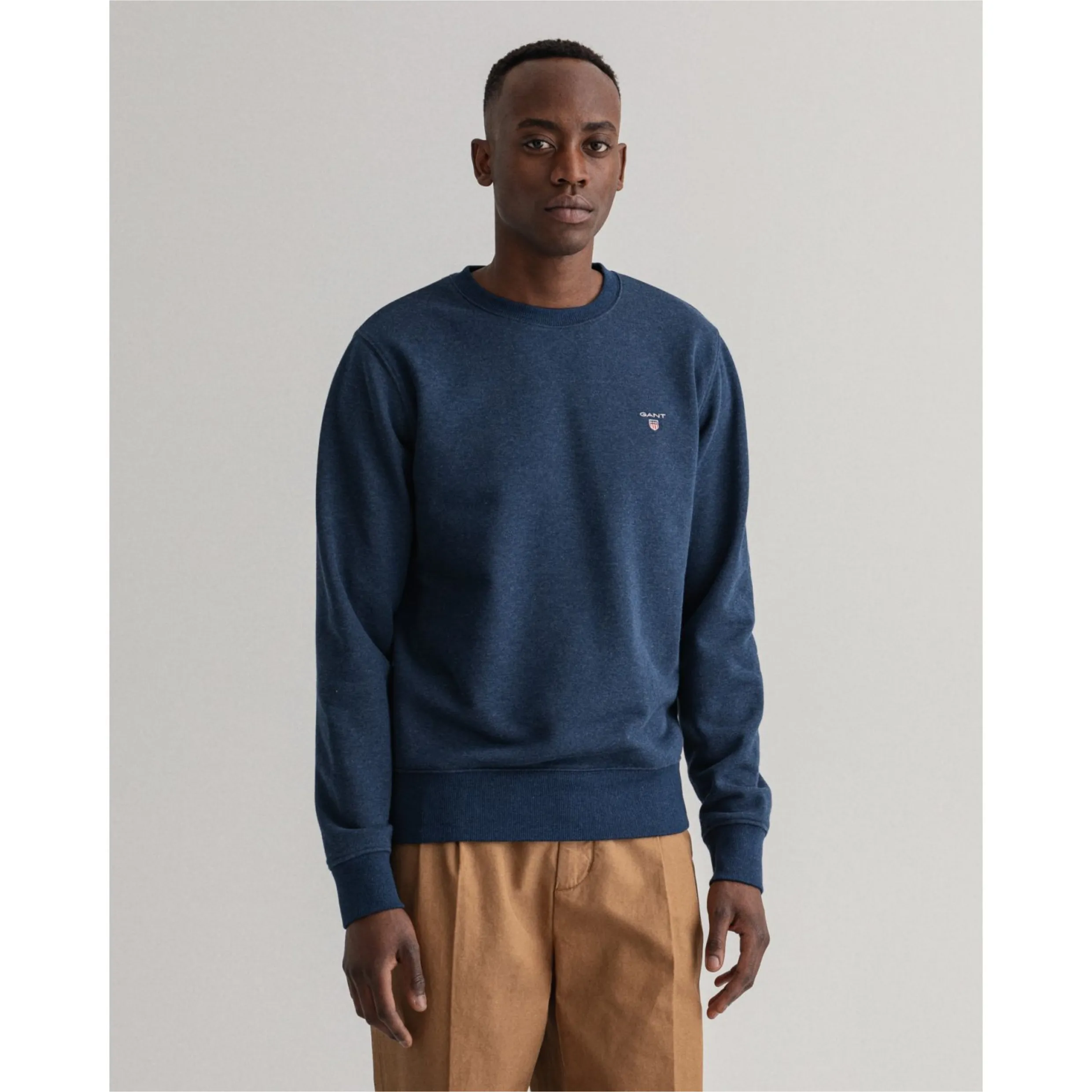 GANT Original Crew Neck Sweatshirt 2046072 - Marine Melange