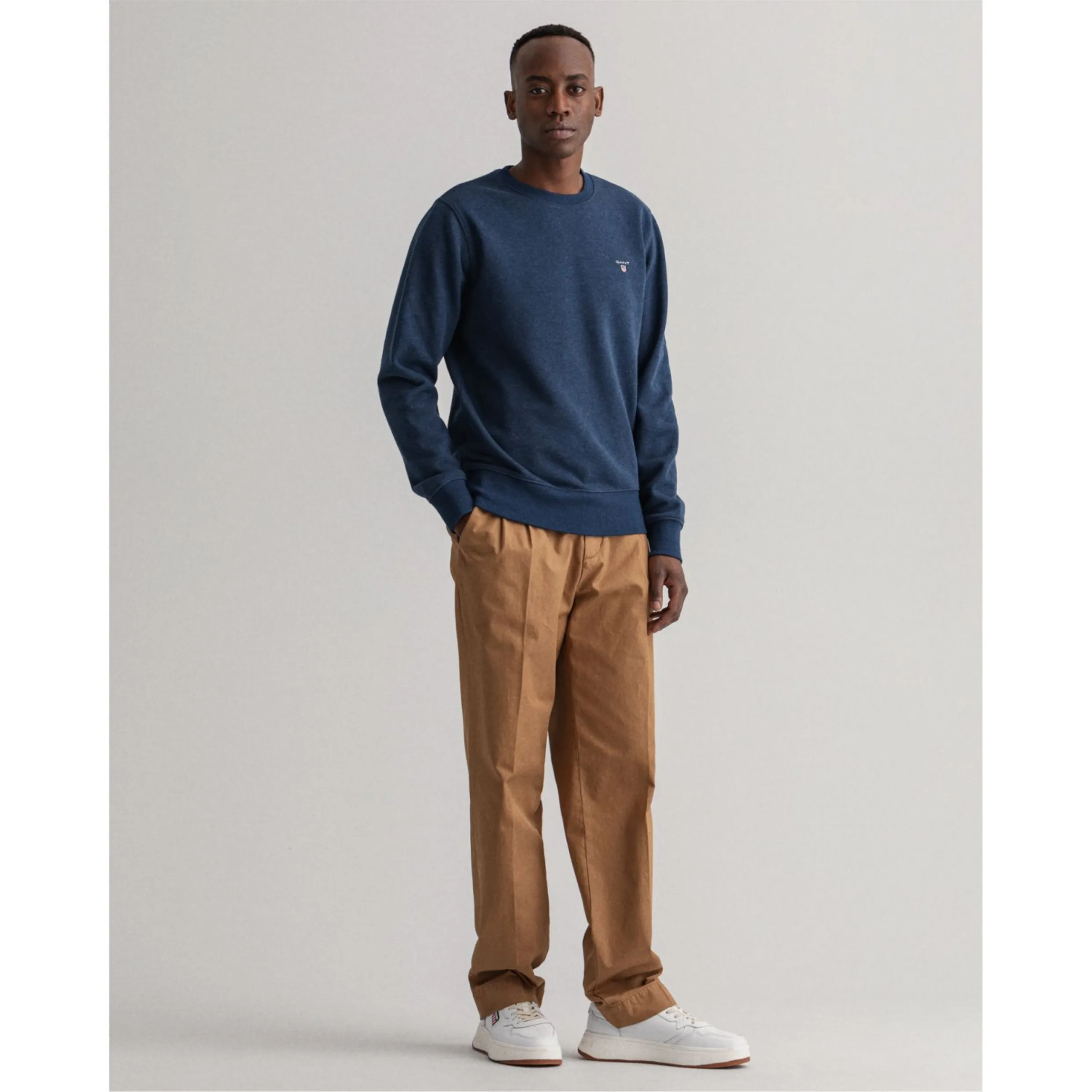 GANT Original Crew Neck Sweatshirt 2046072 - Marine Melange