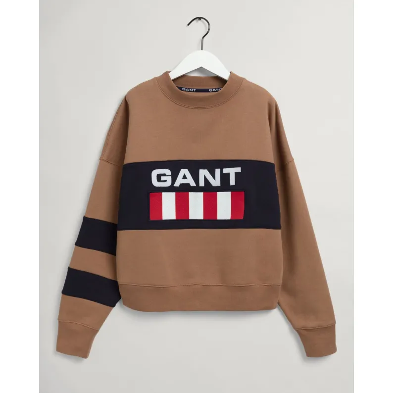 GANT Retro Logo Block Crew Neck Sweatshirt 4200630