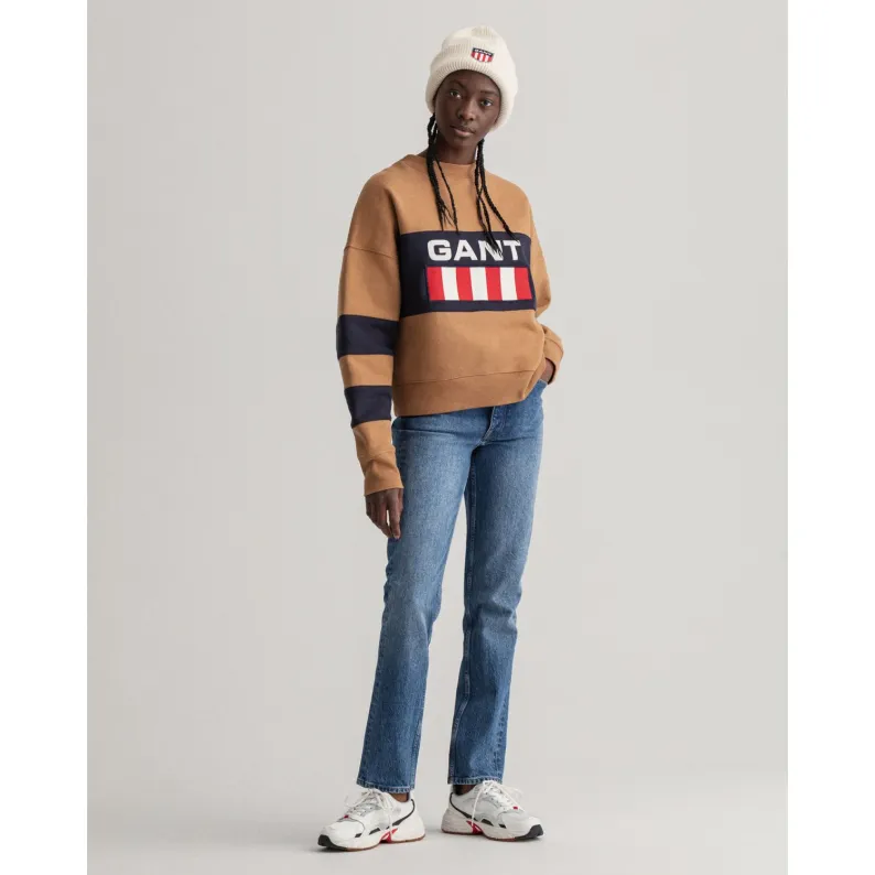 GANT Retro Logo Block Crew Neck Sweatshirt 4200630