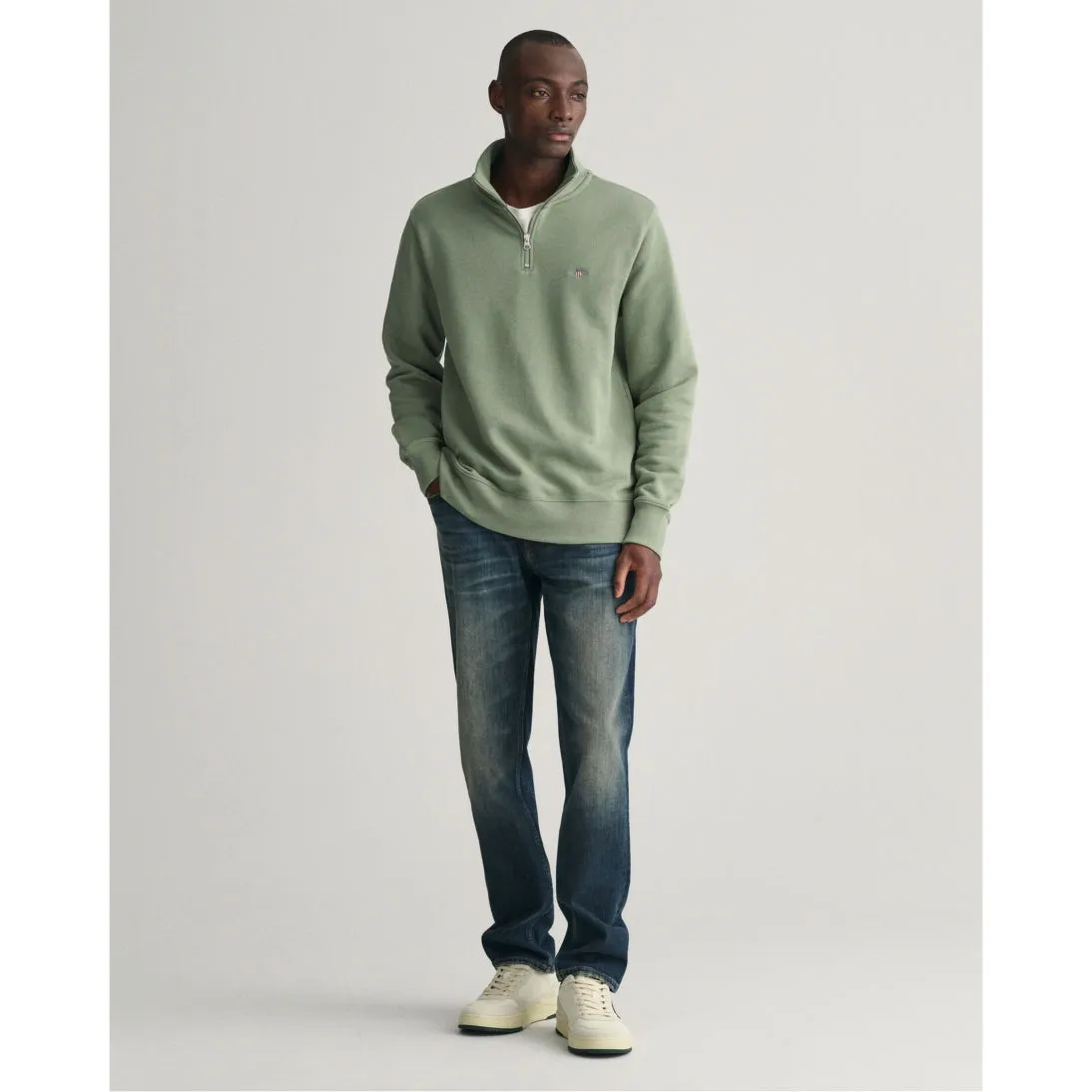 GANT Shield Half-Zip Sweatshirt 2008005 Dry Green