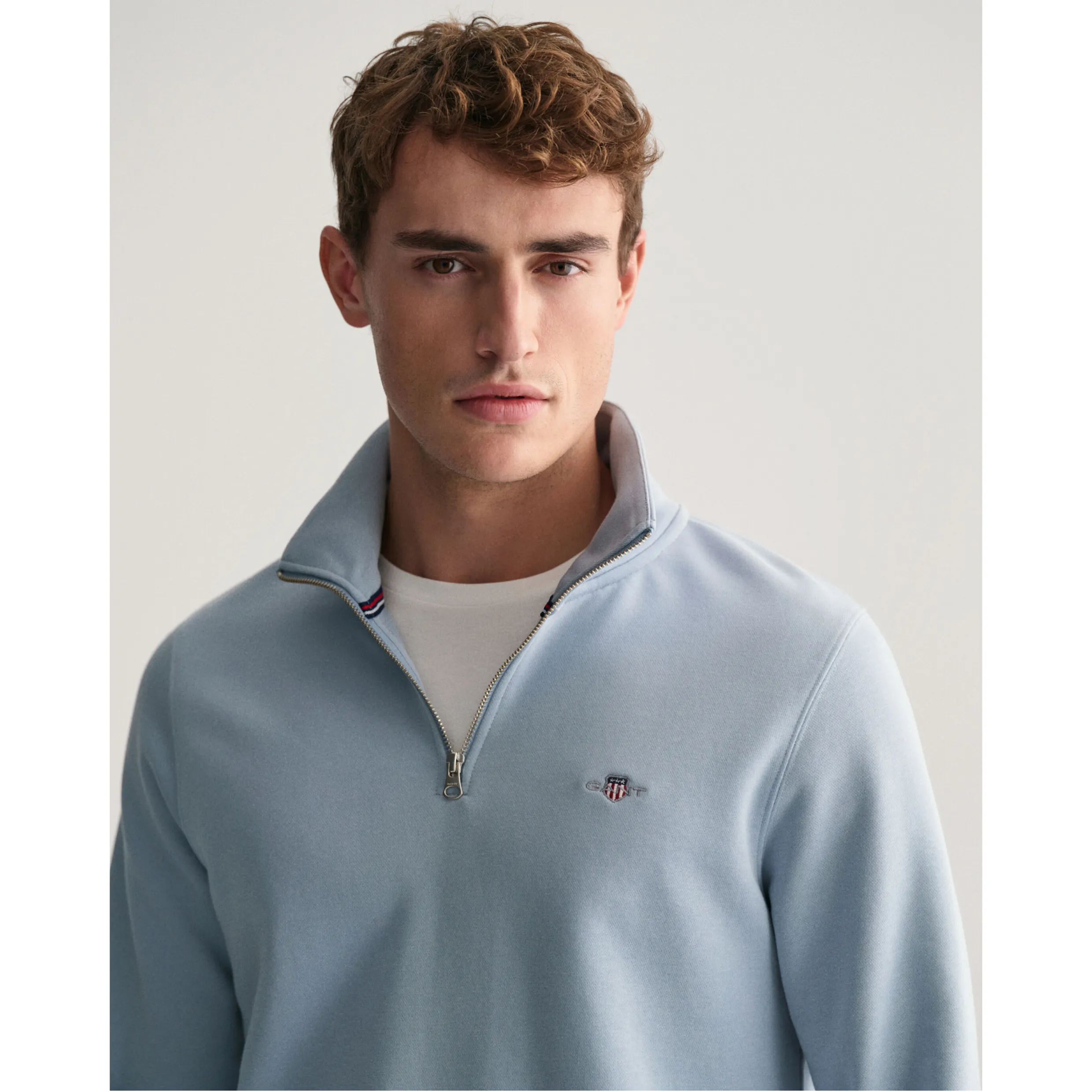 GANT Shield Half-Zip Sweatshirt Dove Blue 2008005