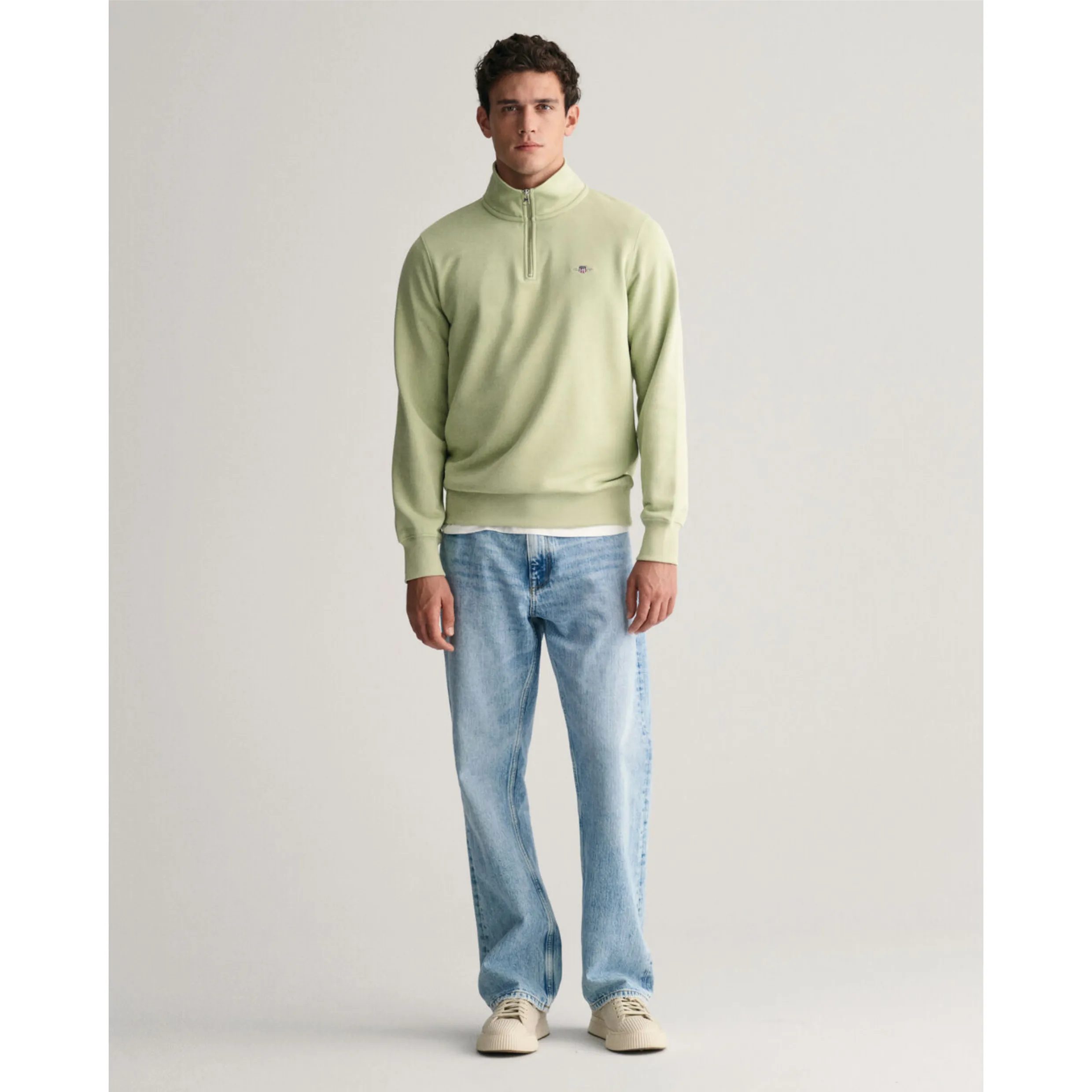 GANT Shield Half-Zip Sweatshirt Milky Matcha 2008005