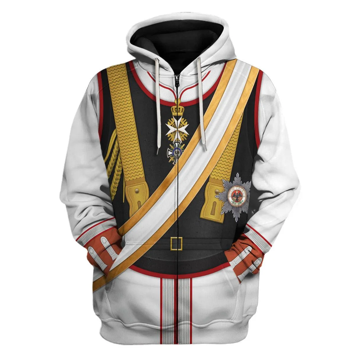 Gearhomie Kaiser Wilhelm II Uniform Garde du German Emperor Costume Hoodie Sweatshirt T-Shirt Tracksuit
