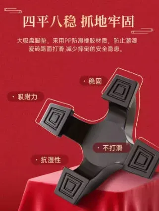 Gift box with dragon and phoenix head carbon fiber anti slip telescopic four legged walking stick and cane