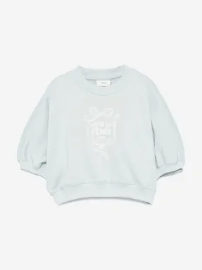 Girls Cropped Logo Sweatshirt in Blue